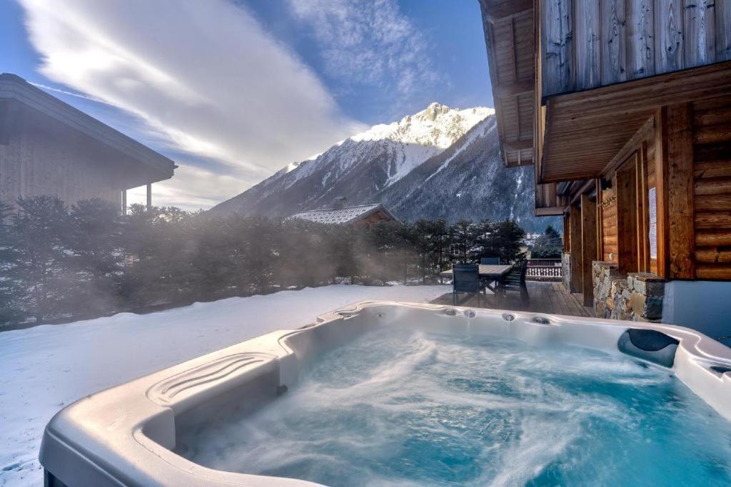 霞慕尼Luxury Chalet With Sauna, Hot Tub And Fireplace别墅 外观 照片